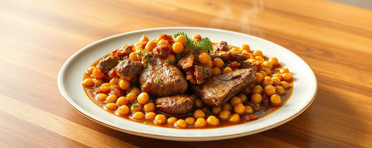 Yakhnet Lahmeh w Hommos (Braised Lamb and Chickpea Stew)