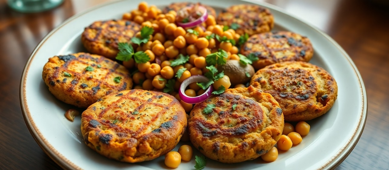 Ye'Atar Tibs (Grilled Ethiopian Spiced Chickpea Patties)
