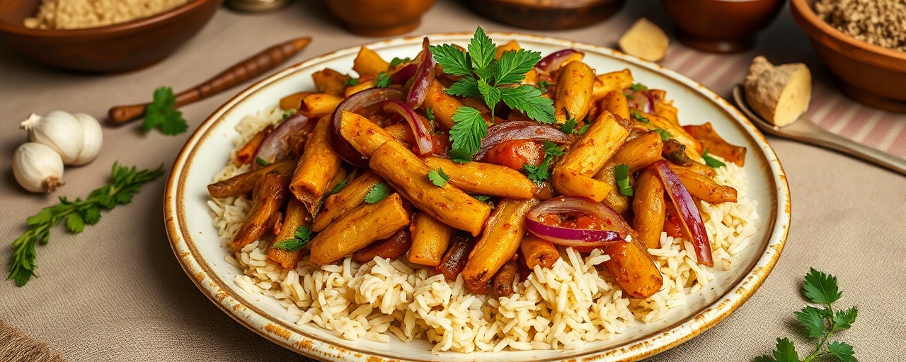 Ye'Konjo Kosho Tibs (Spicy Jackfruit Stir-fry)
