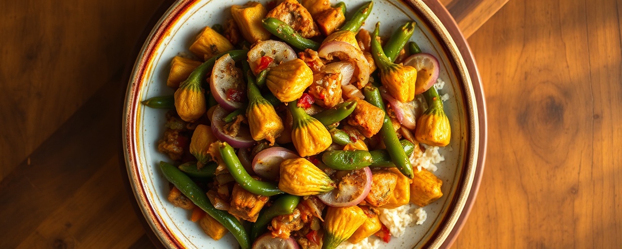 Ye'Konjo Kosho Tibs (Spicy Jackfruit Stir-fry)