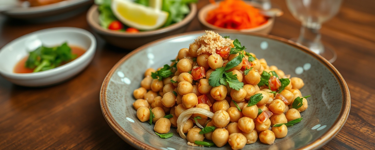 Yum Tua Thot Krop (Crispy Spiced Chickpea Salad)