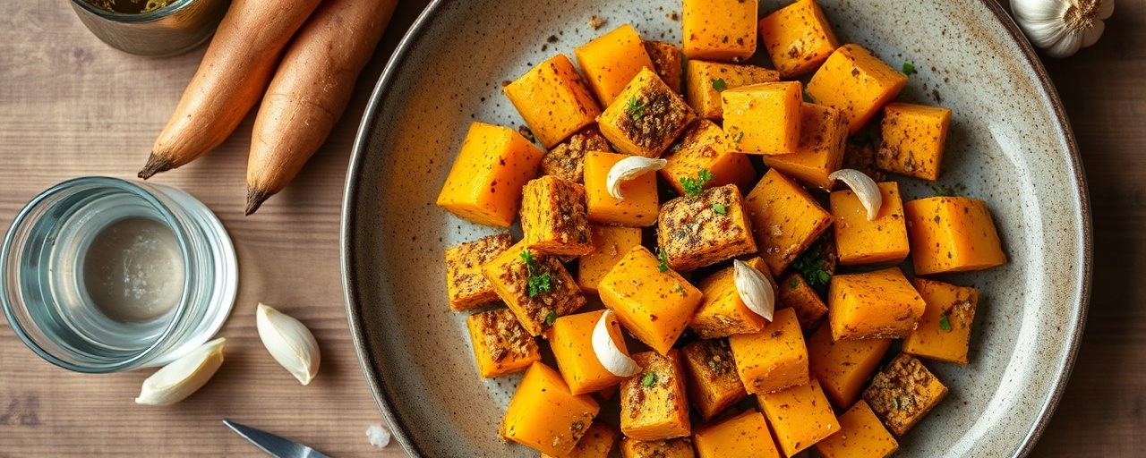 Za'atar and Turmeric Fermented Sweet Potato Mezze
