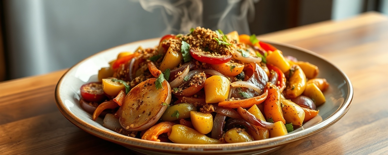 Za'atar Jackfruit Stir-fry with Sumac Onions