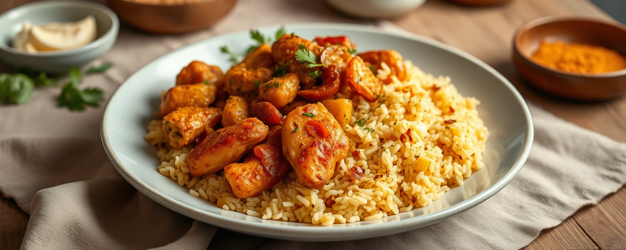 Zesty Sumac Chicken Stir-fry with Aromatic Basmati