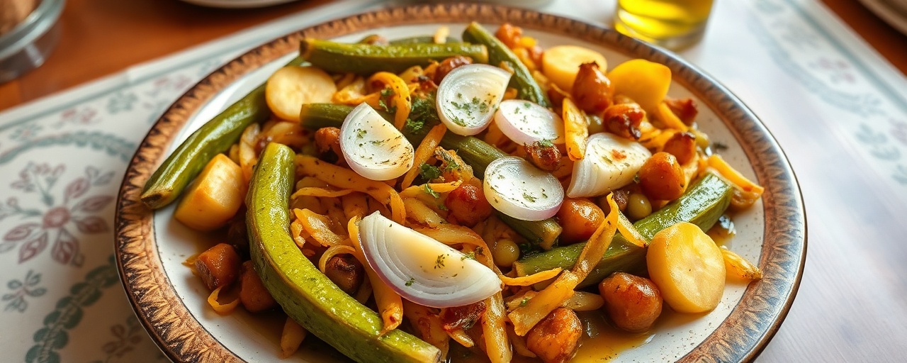Zeytinyağlı Poşe Plantain Yemeği