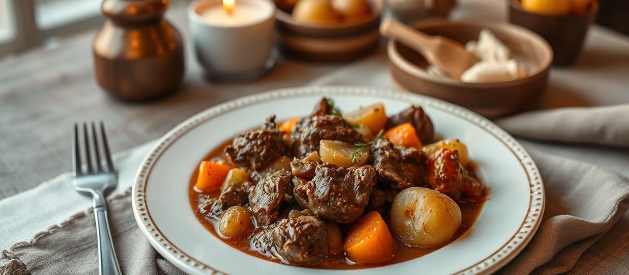 Zharkoye s Gribami i Smetanoi (Hearty Russian Beef and Mushroom Stew)