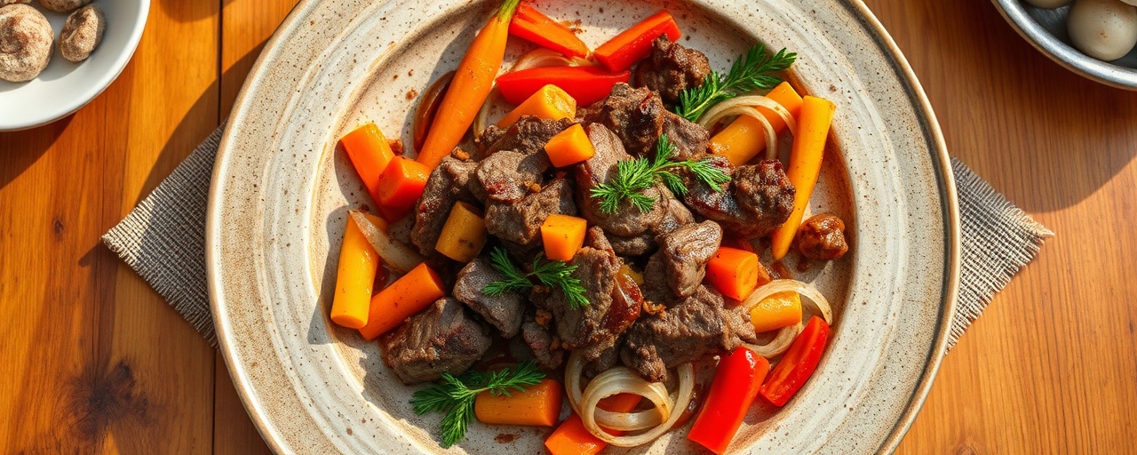 Ziravorli Kovurma (Spiced Flash-Fried Lamb with Root Vegetables)