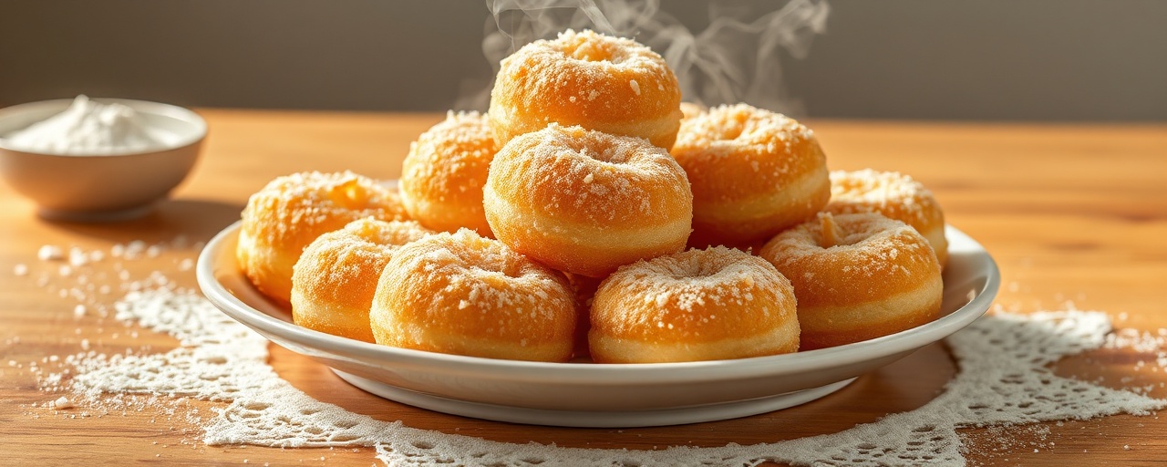Zolotyye Kokosovyye Ponchiki (Golden Coconut Doughnuts)